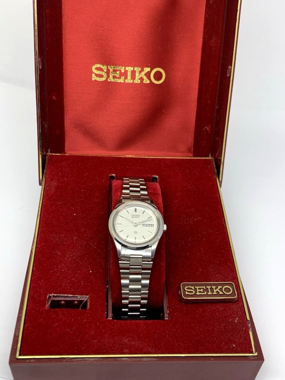 Seiko Womens Watch 2A23-0290 Vintage Quartz Day Date Silver Stainless Steel 23mm - Picture 3 of 15